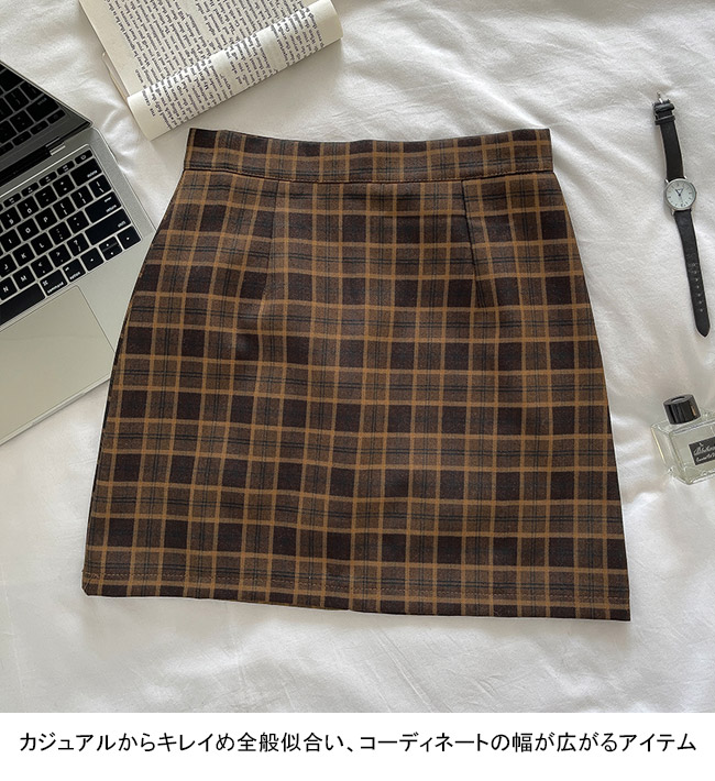 送料無料 タイトスカート ショート チェック柄 レディース ショートスカート ハイウエスト 裏地付き レトロ キレイめ ミニスカスカート 秋 チェック柄スカート 