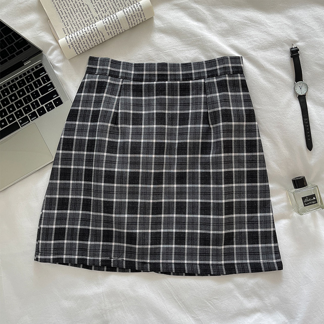 送料無料 タイトスカート ショート チェック柄 レディース ショートスカート ハイウエスト 裏地付き レトロ キレイめ ミニスカスカート 秋 チェック柄スカート 