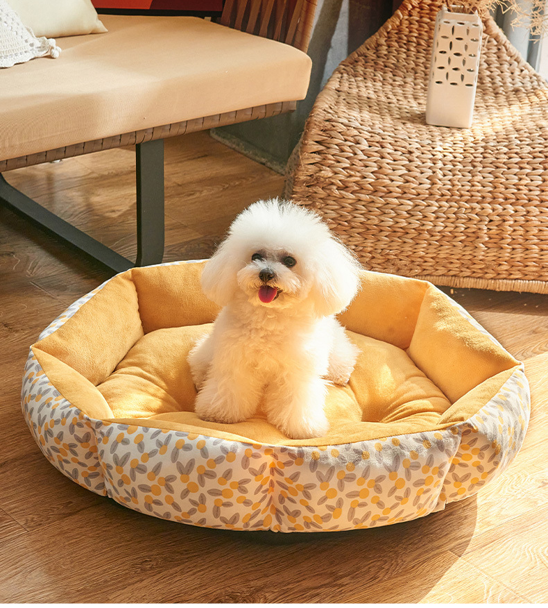 犬猫 ペットベッド 花柄 小型 クッション 犬用 猫ベッド 肌触り抜群 猫用 かわいい ペットソファ 滑り止め 春夏秋冬 洗える キャットハウス 四季適用 犬ベッド 