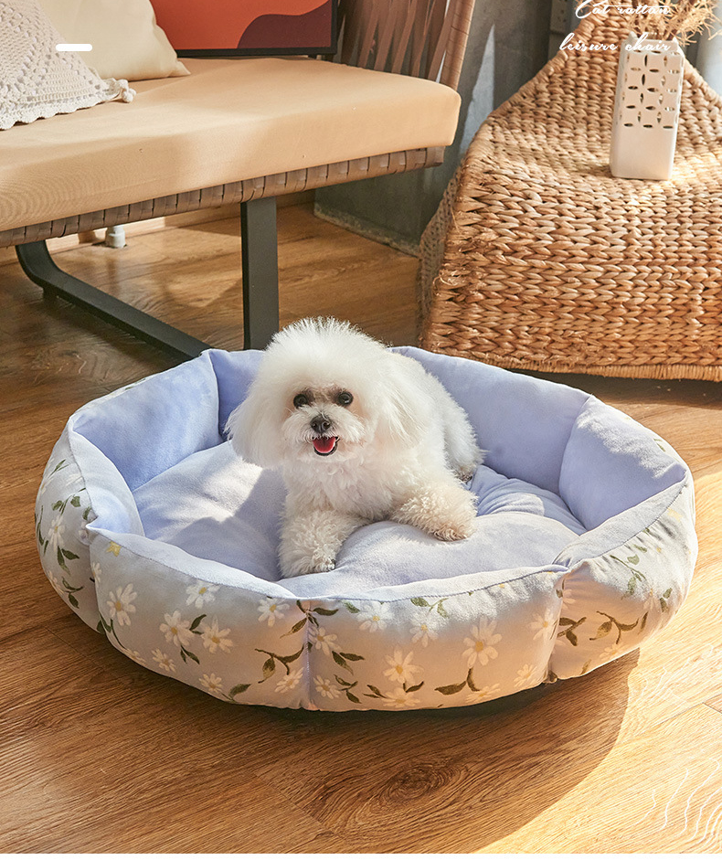 犬猫 ペットベッド 花柄 小型 クッション 犬用 猫ベッド 肌触り抜群 猫用 かわいい ペットソファ 滑り止め 春夏秋冬 洗える キャットハウス 四季適用 犬ベッド 