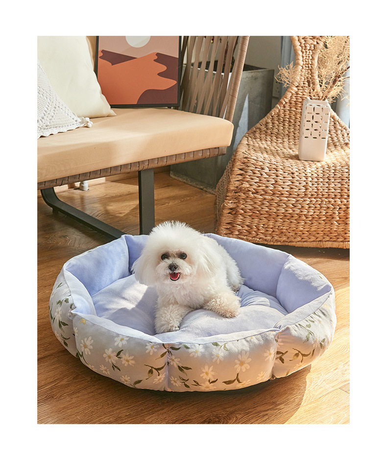 犬猫 ペットベッド 花柄 小型 クッション 犬用 猫ベッド 肌触り抜群 猫用 かわいい ペットソファ 滑り止め 春夏秋冬 洗える キャットハウス 四季適用 犬ベッド 