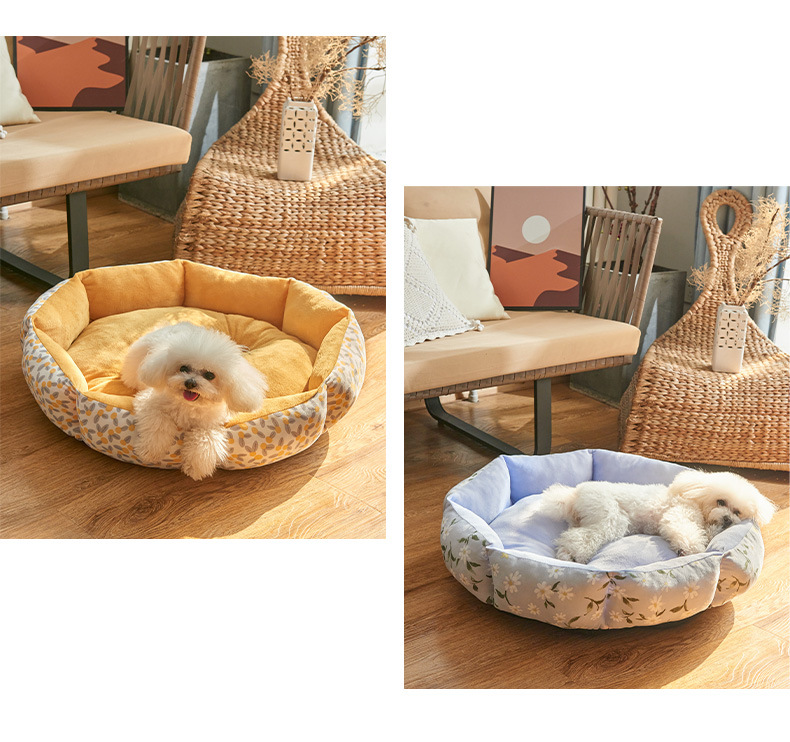 犬猫 ペットベッド 花柄 小型 クッション 犬用 猫ベッド 肌触り抜群 猫用 かわいい ペットソファ 滑り止め 春夏秋冬 洗える キャットハウス 四季適用 犬ベッド 