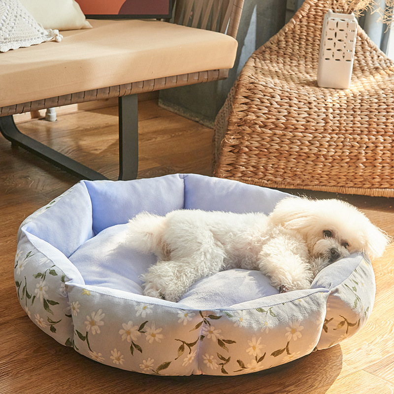 犬猫 ペットベッド 花柄 小型 クッション 犬用 猫ベッド 肌触り抜群 猫用 かわいい ペットソファ 滑り止め 春夏秋冬 洗える キャットハウス 四季適用 犬ベッド 