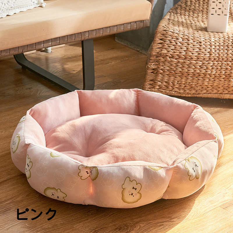 犬猫 ペットベッド 花柄 小型 クッション 犬用 猫ベッド 肌触り抜群 猫用 かわいい ペットソファ 滑り止め 春夏秋冬 洗える キャットハウス 四季適用 犬ベッド 