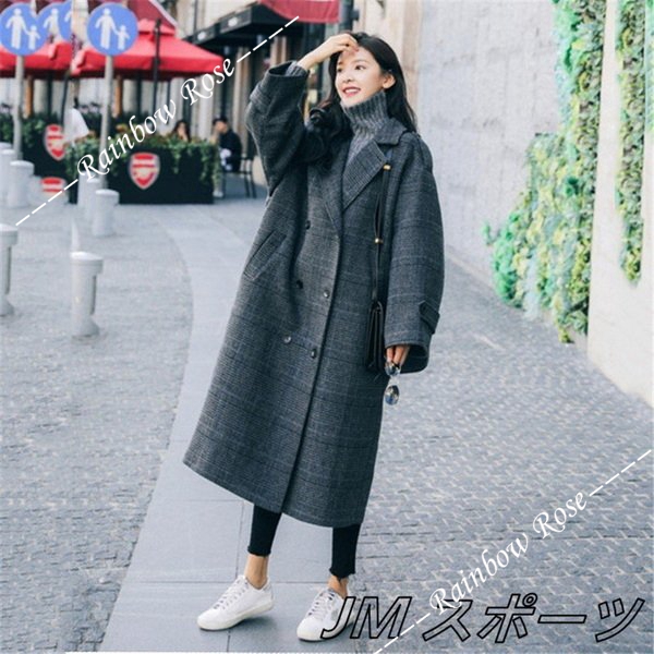 チェスターコート コート レディース ロングコート アウター ラシャコート グレンチェック フォマール ボタン 千鳥柄 トレンチコート ポケット ゆったり 