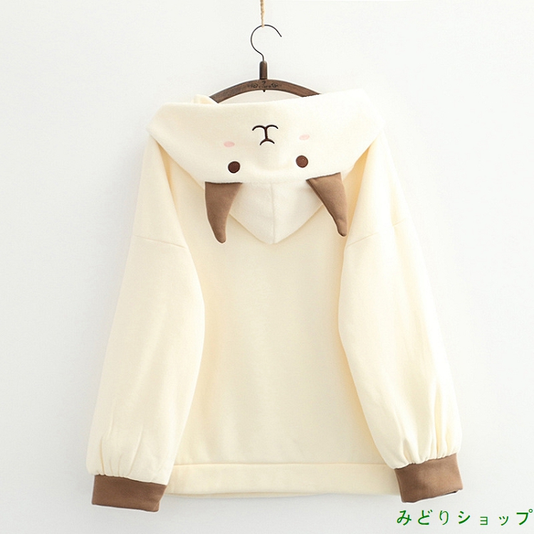 トレーナー 裏起毛 裏ボア 羊 長袖 森ガール レディース 