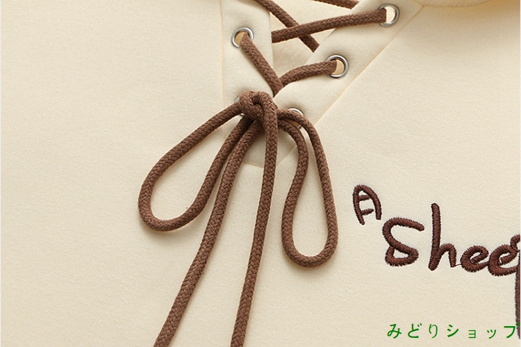 トレーナー 裏起毛 裏ボア 羊 長袖 森ガール レディース 