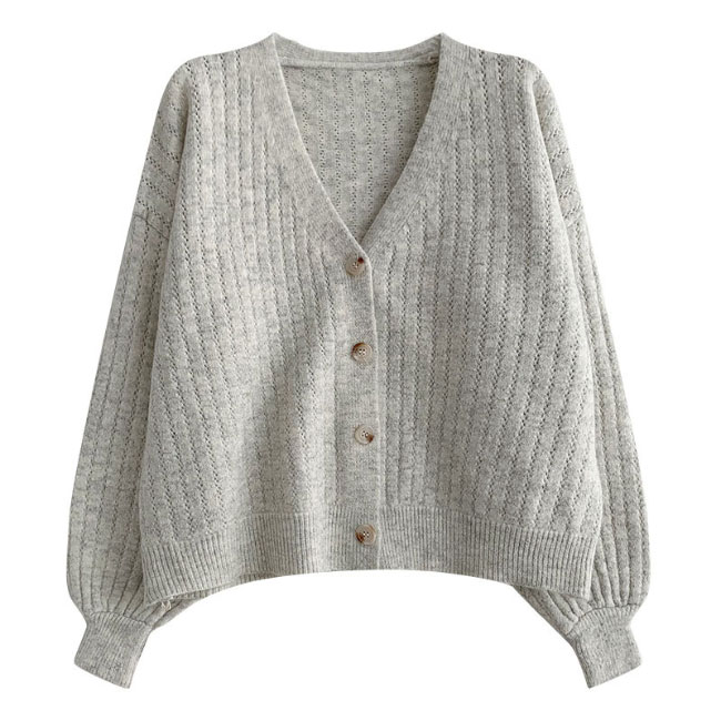 送料無料 ニットカーディガン ボタンダウン レディース カーディガン Vネック ゆったり カーデ ボタンカーディガン ニット オフィス ショートカーディガン 