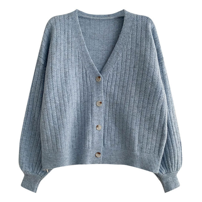 送料無料 ニットカーディガン ボタンダウン レディース カーディガン Vネック ゆったり カーデ ボタンカーディガン ニット オフィス ショートカーディガン 