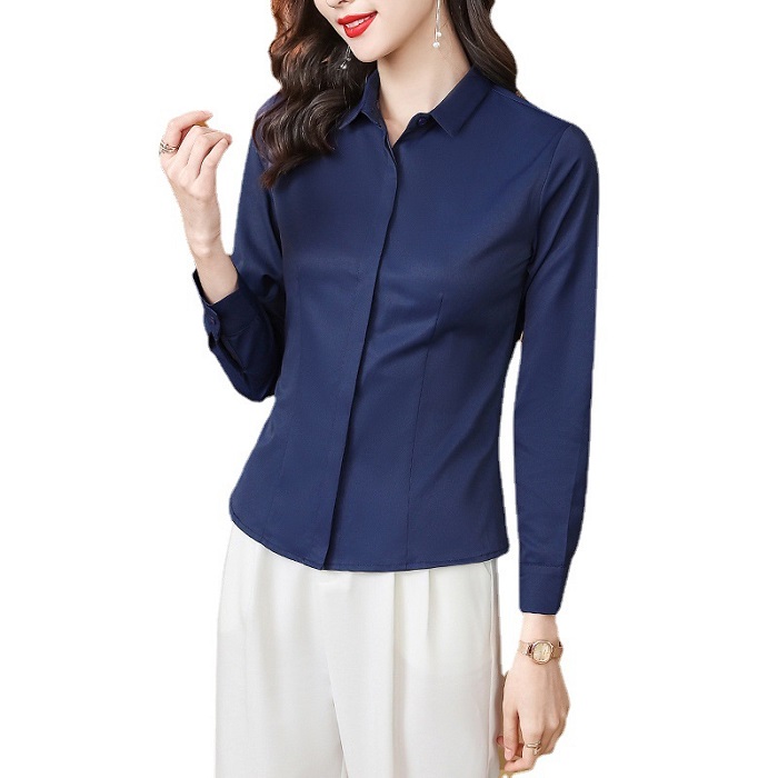 レディース シャツ ママシャツ 穏やかな3色選び エレトップス Vネック カジュアル風 きれいめ 長袖 着痩 ブラウス 秋冬 オシャレ 