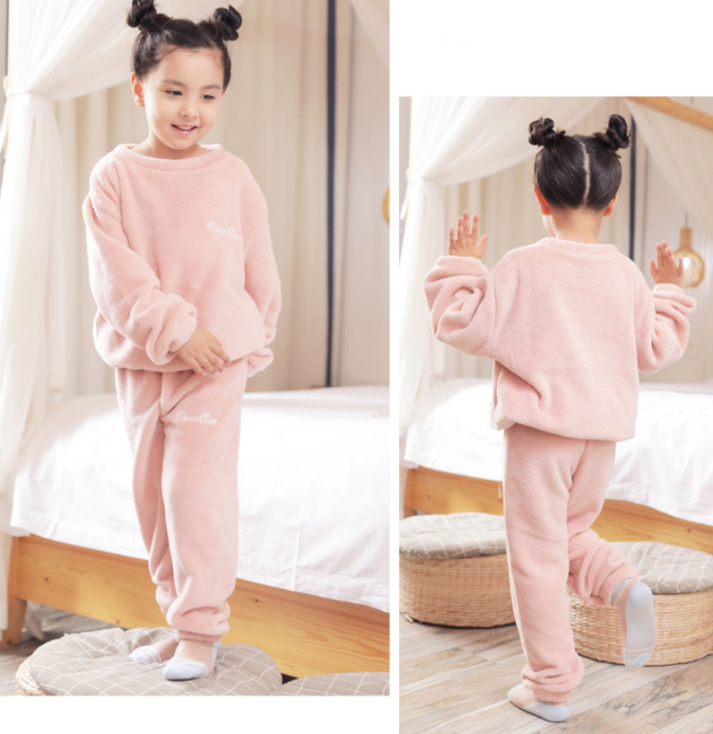 パジャマ 子供 セットアップ ルームウェア コーラル ナイトウェア キッズ 2点セット春物 上下セット 秋冬パジャマ トップスパンツ 部屋着 寝巻き 