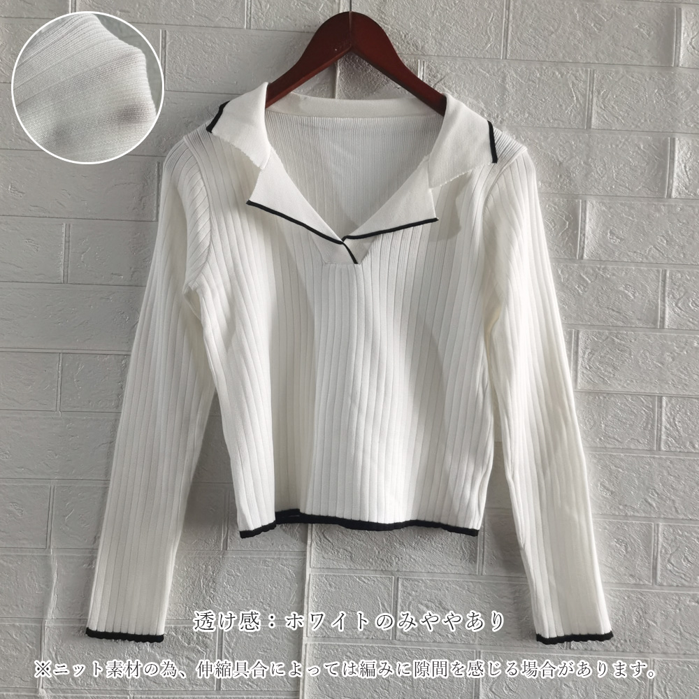 ポロニットトップス バイ韓国風 。可  