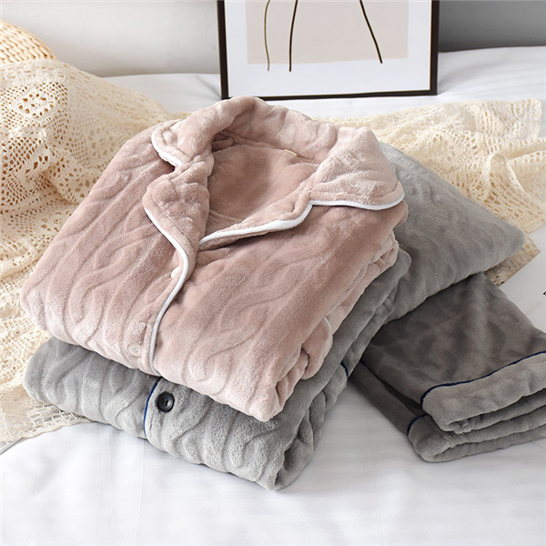 メンズ レディース 部屋着 パジャマ ケーブル柄 ルームウェア ペアパジャマ 寝巻き もこもこ 長袖 前開き 上下セット 秋 冬 冬 セットアップ 