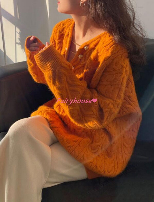 ニットトップス レディース 秋冬 40代 長袖 ニットトップス オシャレ ショット丈ニットソー ゆったりプルオーバー 韓国風 秋服 無地Vネックセーター 50代30代 