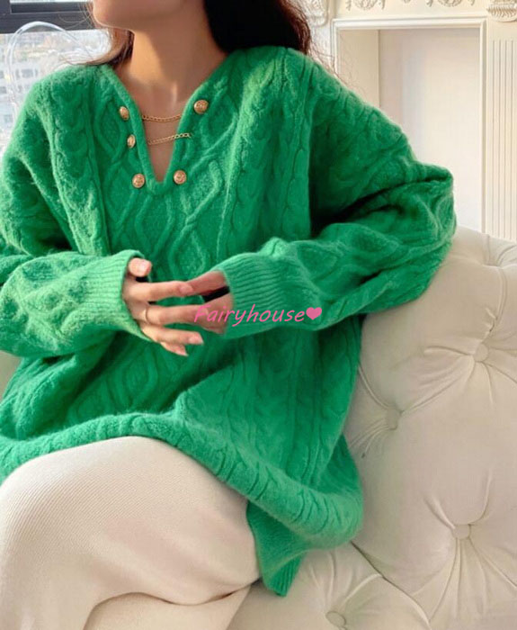 ニットトップス レディース 秋冬 40代 長袖 ニットトップス オシャレ ショット丈ニットソー ゆったりプルオーバー 韓国風 秋服 無地Vネックセーター 50代30代 