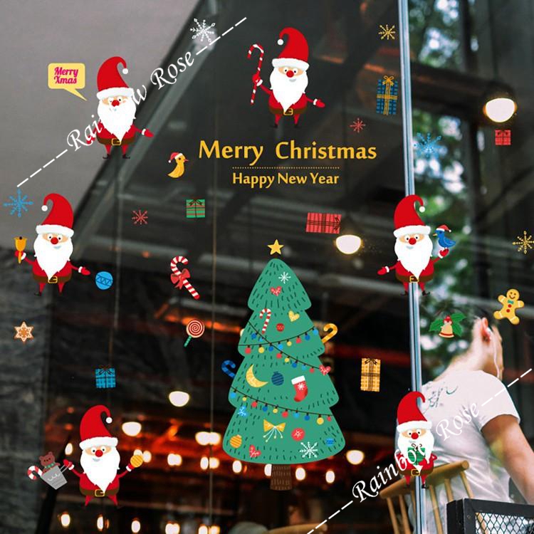 クリスマスウォールステッカー サンタクロース クリスマスツクリスマスデコレーション 店舗ディスプレイ  