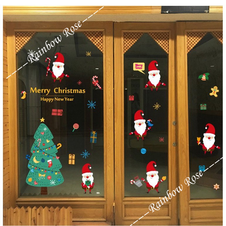 クリスマスウォールステッカー サンタクロース クリスマスツクリスマスデコレーション 店舗ディスプレイ  