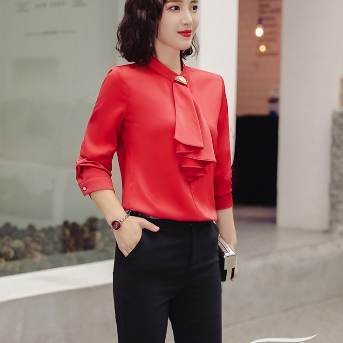 レディースシャツ オフィスシャツ 穏やかな3色選び トップス ブラウス 春夏 カジュアル風 オシャレ 着痩 きれいめ 