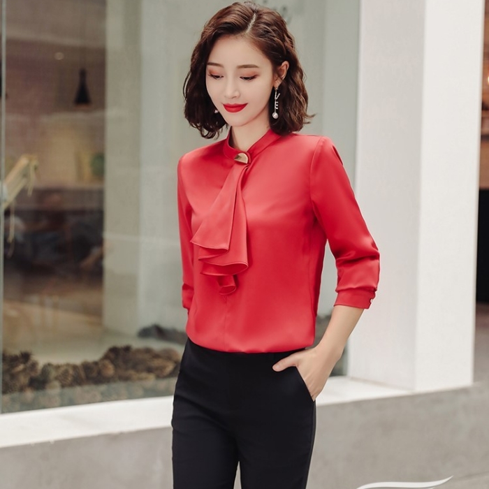 レディースシャツ オフィスシャツ 穏やかな3色選び トップス ブラウス 春夏 カジュアル風 オシャレ 着痩 きれいめ 