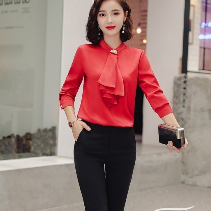 レディースシャツ オフィスシャツ 穏やかな3色選び トップス ブラウス 春夏 カジュアル風 オシャレ 着痩 きれいめ 