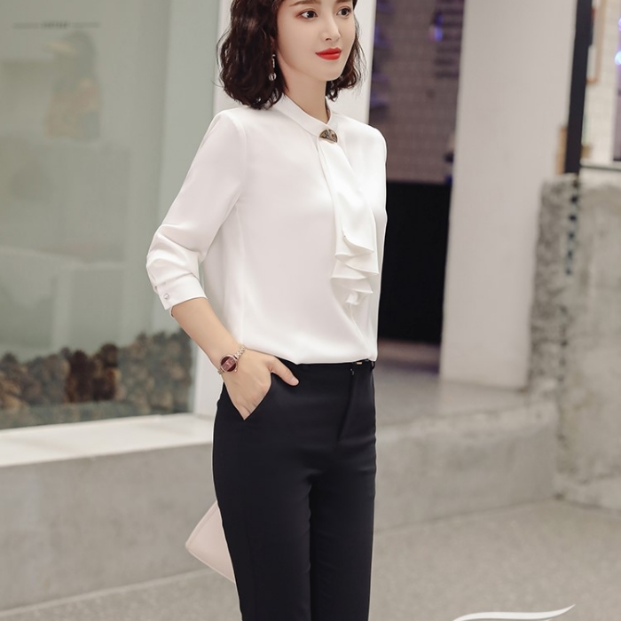 レディースシャツ オフィスシャツ 穏やかな3色選び トップス ブラウス 春夏 カジュアル風 オシャレ 着痩 きれいめ 