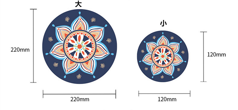 お取り寄せ商品 コースター 6枚セット 選べる2サイズ コップ敷き インディアン風 食器マット カップマット ランチョンマット テーブルマット コップマット 