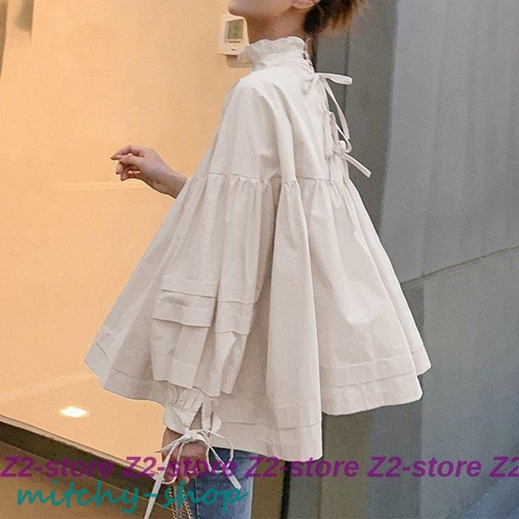 ブラウス レディース 秋物 春 秋 ハイネック 40代 フ長袖トップス オシャレ フリル衿 ゆったり リボン OL 着痩せ 春コーデ 20代 ギャザー 大人 通勤 