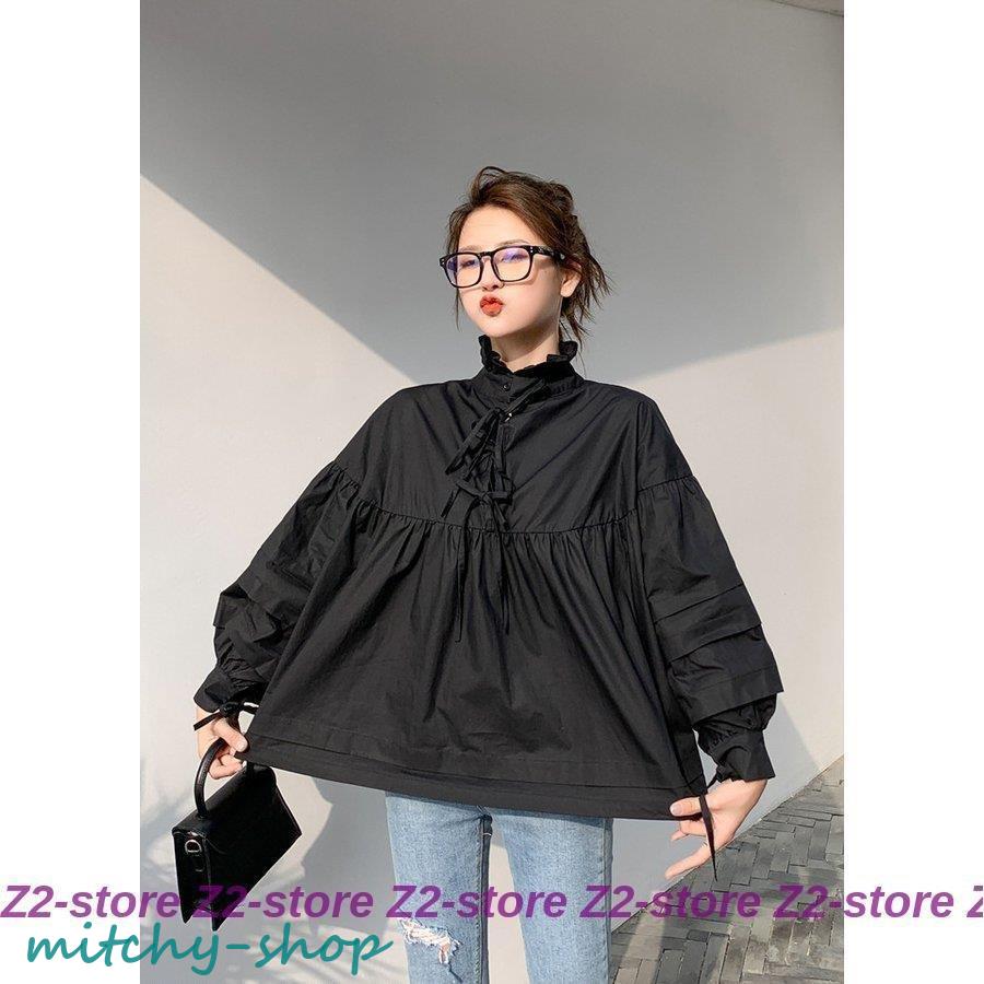 ブラウス レディース 秋物 春 秋 ハイネック 40代 フ長袖トップス オシャレ フリル衿 ゆったり リボン OL 着痩せ 春コーデ 20代 ギャザー 大人 通勤 