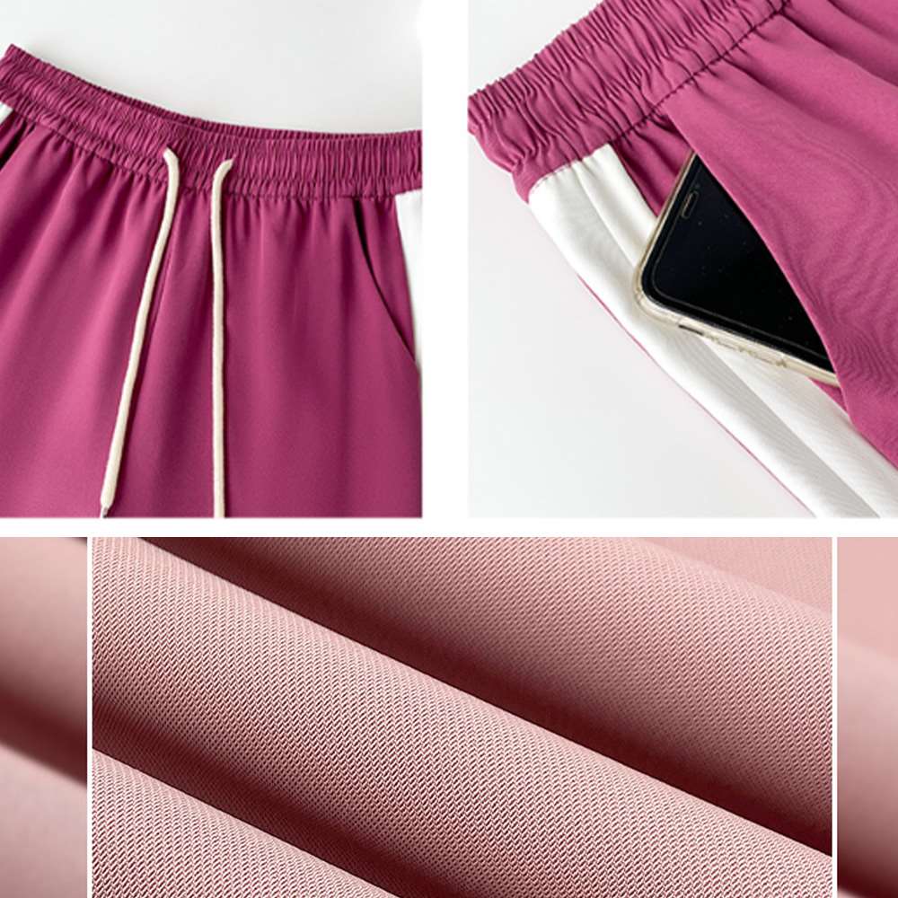 サイドライン セミワイド パンツ レディース  