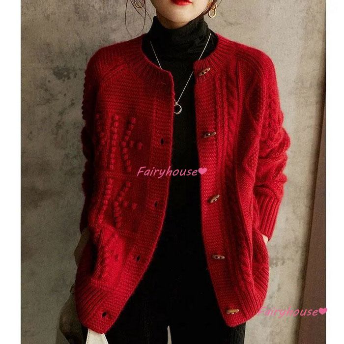 ニットカーディガン レディース 春秋冬 40代 長袖 ニットトップス 30代 ニットアウター おしゃれ韓国風 ショット丈セーター カーディガン コーディガン 50代 