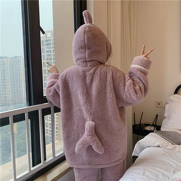 もこもこパジャマ ナイトガウン レディース サメ柄 冬 かわいい フード付き プレゼント 前開き 韓国 結婚祝い ルームウェア 長袖 部屋着 
