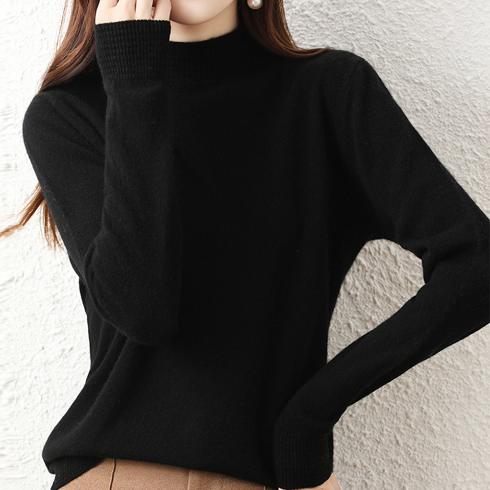 プチハイネックニットトップス レディース 。可  