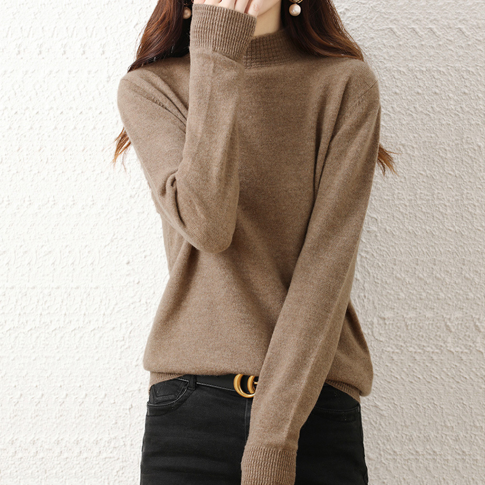 プチハイネックニットトップス レディース 。可  