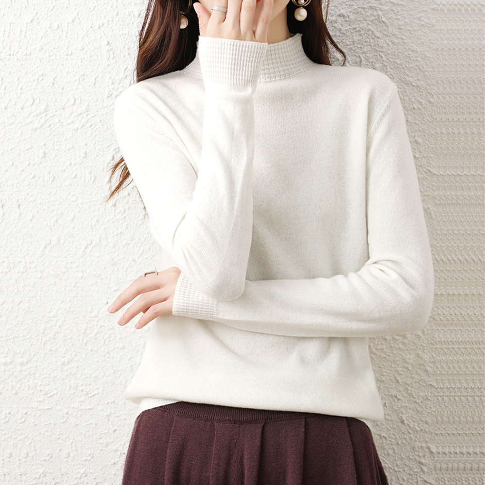 プチハイネックニットトップス レディース 。可  