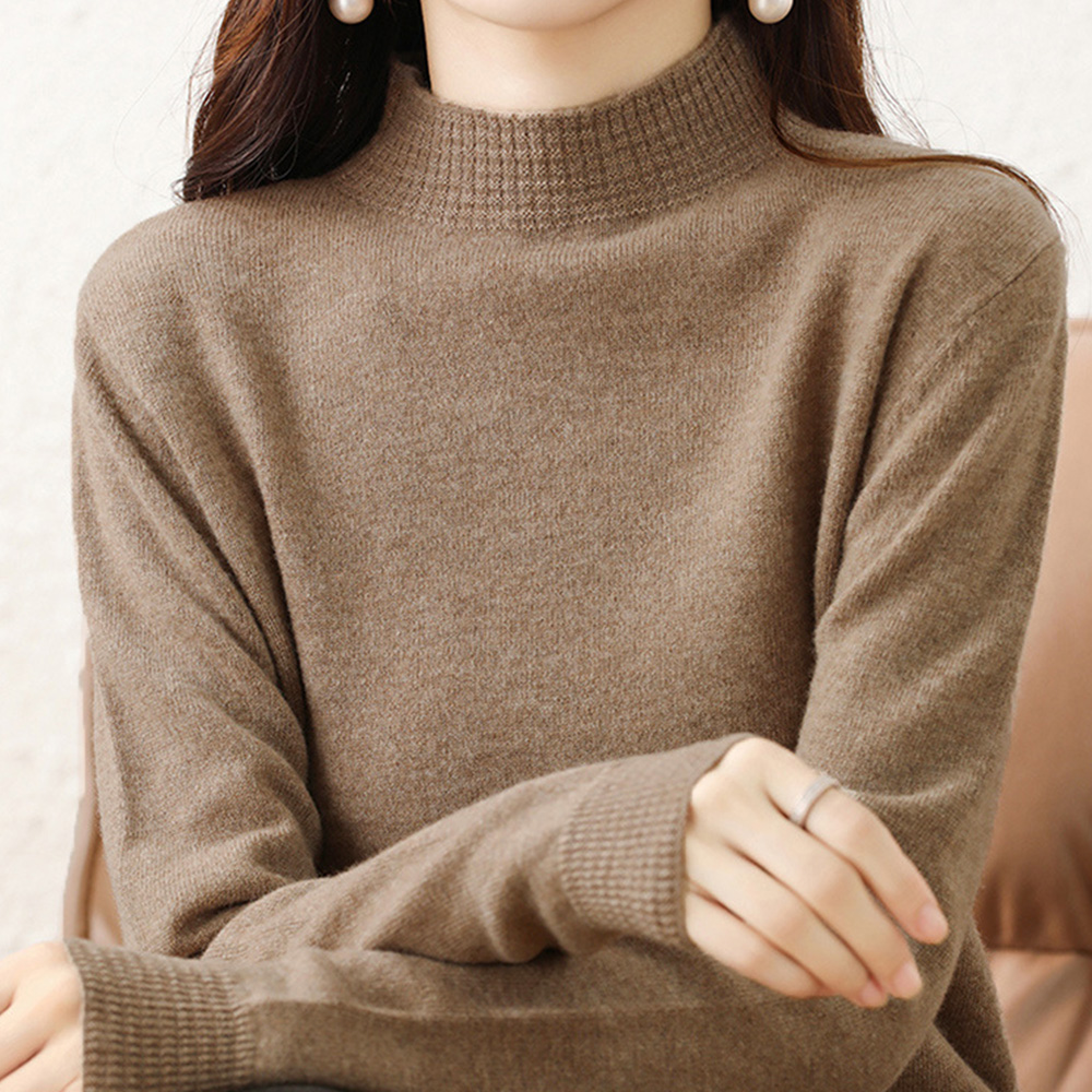 プチハイネックニットトップス レディース 。可  