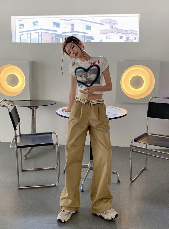 タック ロングパンツ 韓国 ストリート オルチャン HIPHOP レディース 衣装 ダンス 原宿系 K-POP 