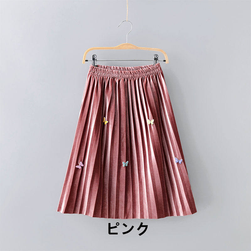 お取り寄せ商品 スカート キッズ プリーツスカート 490 100 子供スカート リボン付き 140 子供服 110 取り外し可 キッズスカート 120 130 可愛い 女の子 