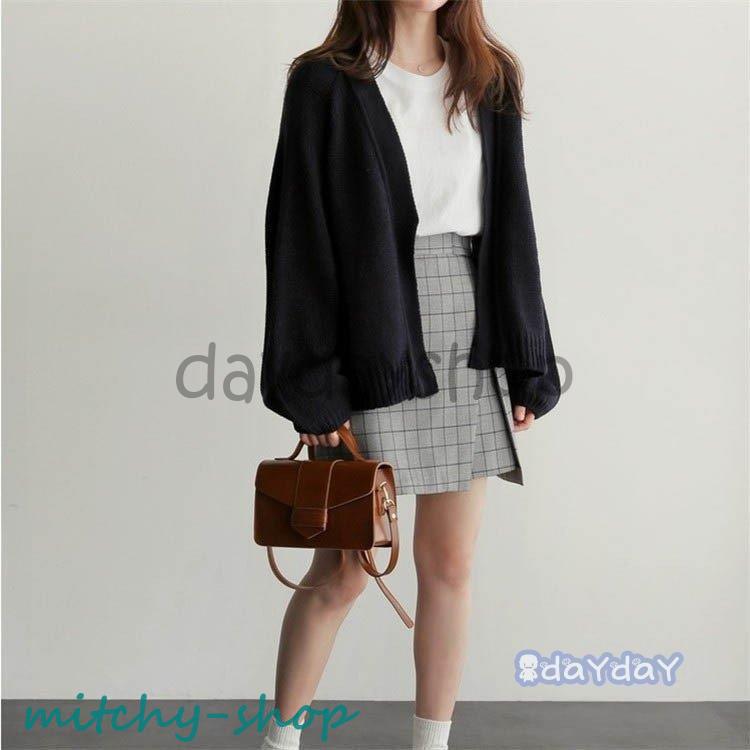 ニットカーディガン レディース 秋 カーディガン ニット セーター 30代 長袖 ショート丈 大きいサイズ 体型カバー ゆったり 20代 秋コート アウター 前開き 