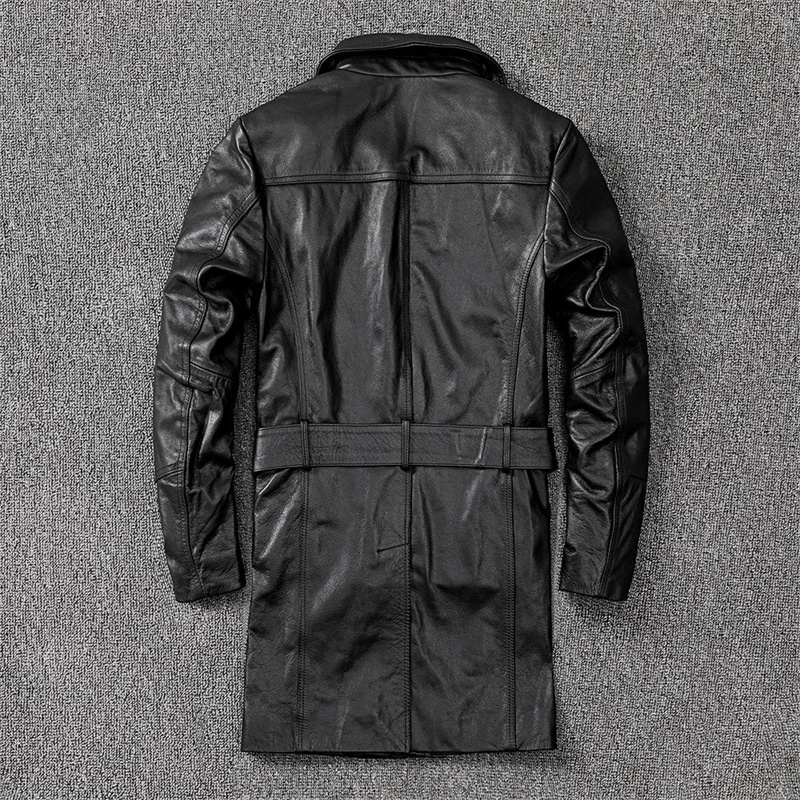 。ジャケット トレンチコート レザージャケット メンズ 革ジャン 。 秋冬 牛革 冬服 ロング丈 バイクジャケット 