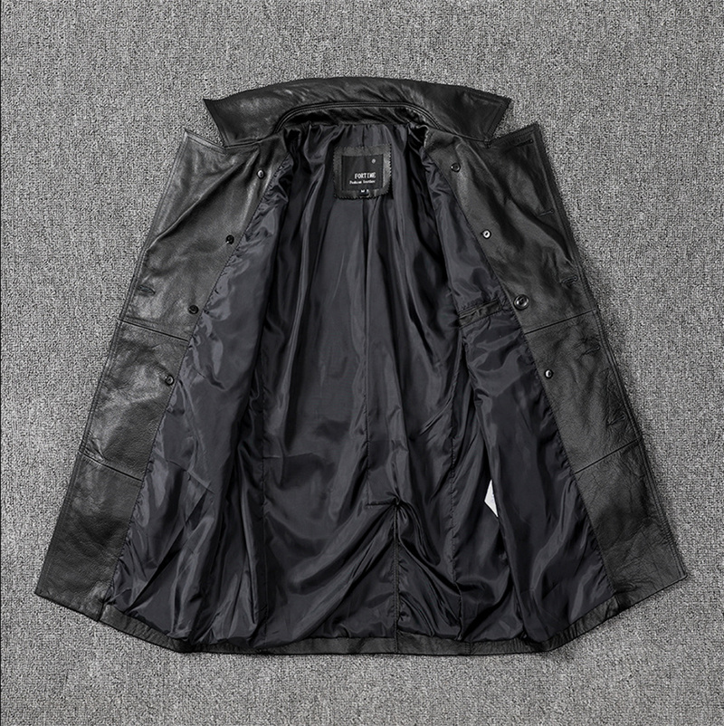 。ジャケット トレンチコート レザージャケット メンズ 革ジャン 。 秋冬 牛革 冬服 ロング丈 バイクジャケット 