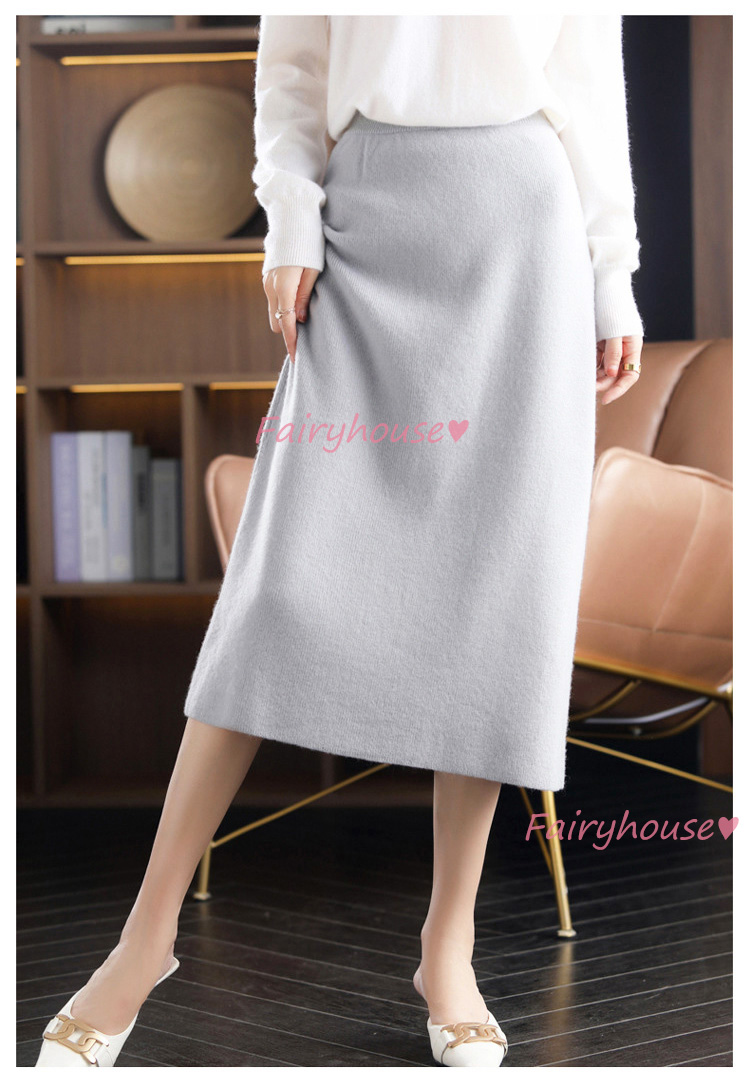 ニットスカート マキシ丈 秋冬 タイトスカート 無地ニット スリットスカート オシャレ ロング丈スカート ハイウェストボトムス大人 着痩せ 40代 レディース 