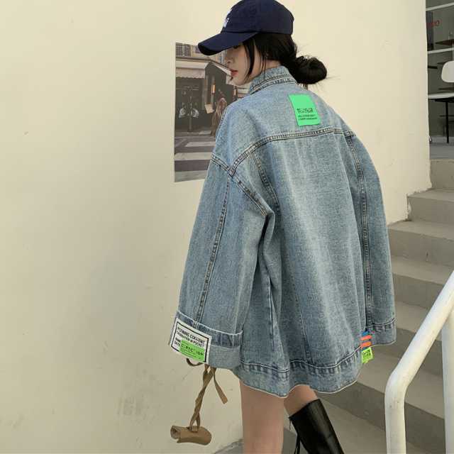 アウター デニム ジャケット デニムジャケット レディース ライトアウター ミディアムジャケット 羽織 キレセク 襟付き オーバーサイズ 長袖 