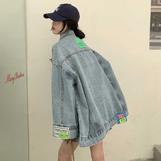 アウター デニム ジャケット デニムジャケット レディース ライトアウター ミディアムジャケット 羽織 キレセク 襟付き オーバーサイズ 長袖 