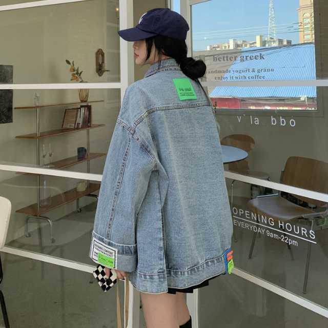 アウター デニム ジャケット デニムジャケット レディース ライトアウター ミディアムジャケット 羽織 キレセク 襟付き オーバーサイズ 長袖 