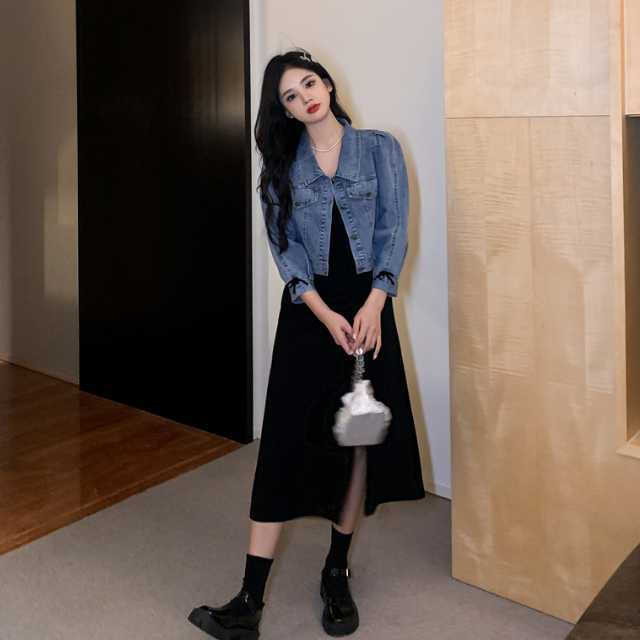 アウター デニム ジャケット デニムジャケット ショート丈 レディース 襟付き カジュアル キレセク ライトアウター 羽織 長袖 ショートジャケット 