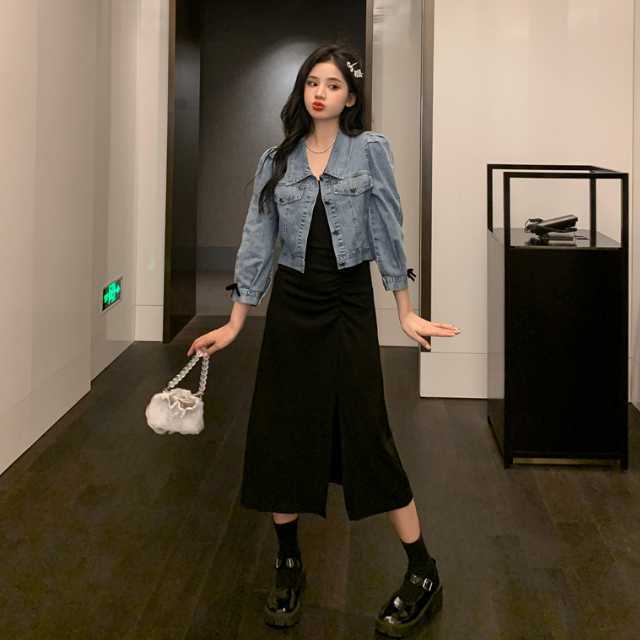 アウター デニム ジャケット デニムジャケット ショート丈 レディース 襟付き カジュアル キレセク ライトアウター 羽織 長袖 ショートジャケット 