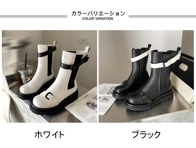送料無料 サイドゴアブーツ レディース ブーツ 秋 冬 PUレザー ローヒール ピカピカ ブーツ PUブーツ 美脚 厚底 サイドレトロ ミドルブーツ 
