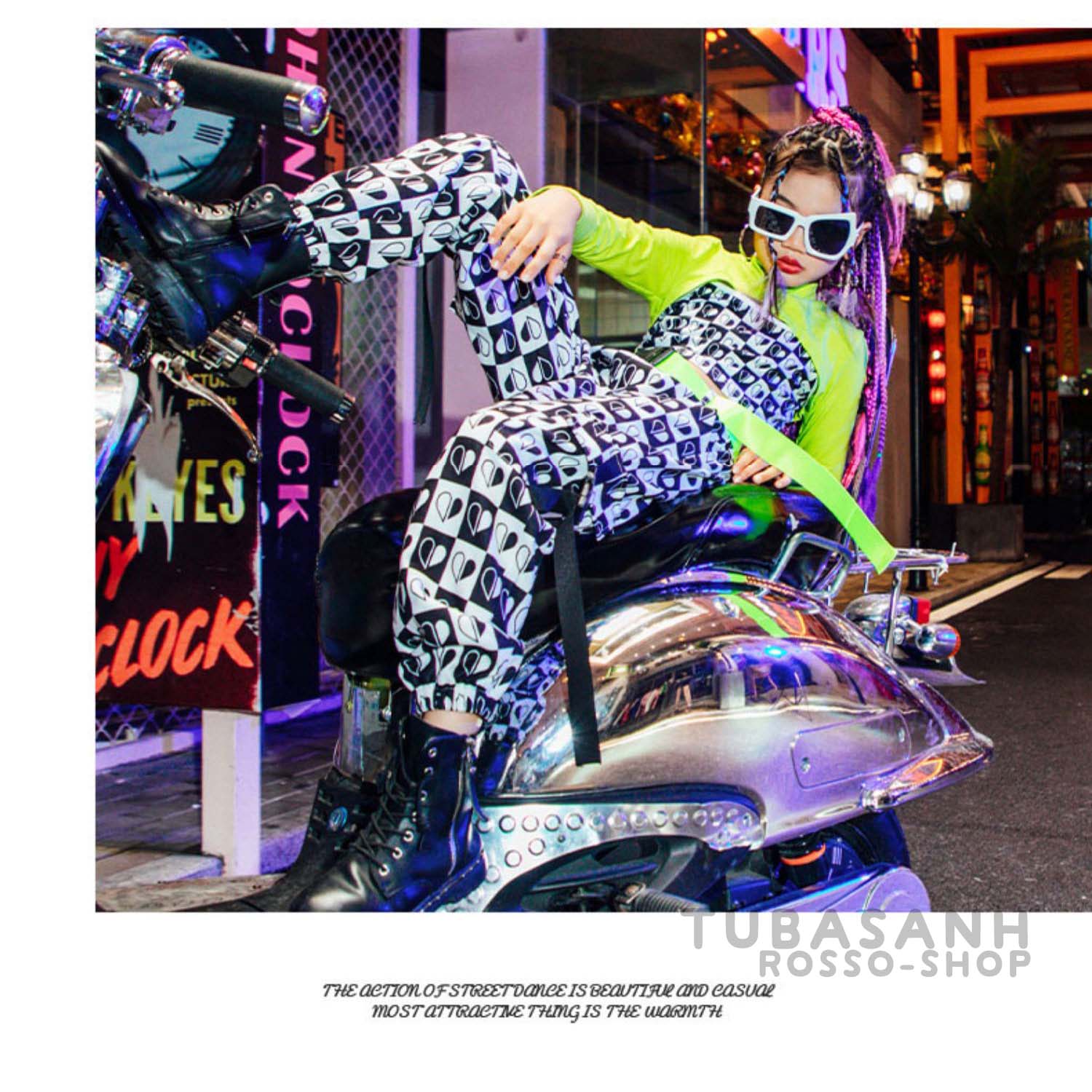 ダンス 衣装 キッズ チアガールズ 緑 黒 パンツ 春 ヒップホップ 白 心 HIPHOP 韓国 秋ジャズダンス 応援団 練習着 セットアップ 