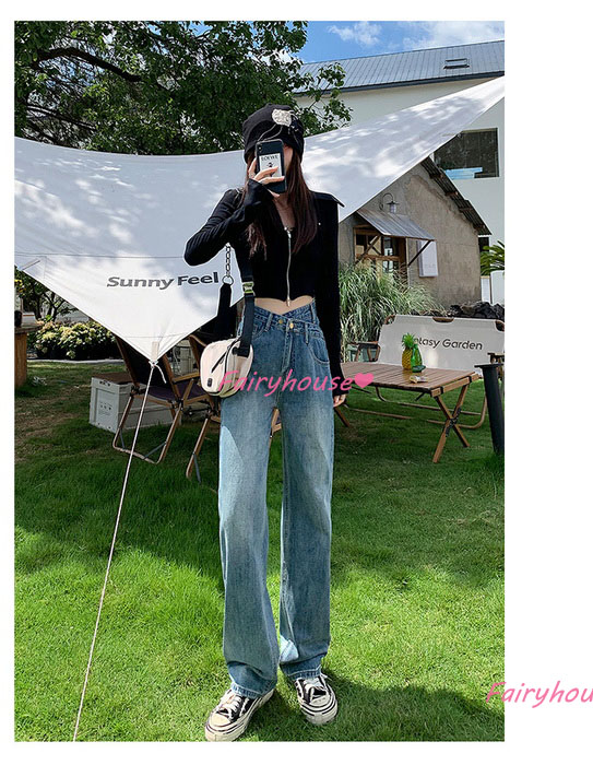 ジーンズ レディース デニムパンツ ストレート ジーパン ワイドパンツ ズボン ロングデニムワイドパンツ ハイウエスト 秋冬 オシャレ30代 春夏 ゆったり着痩せ 