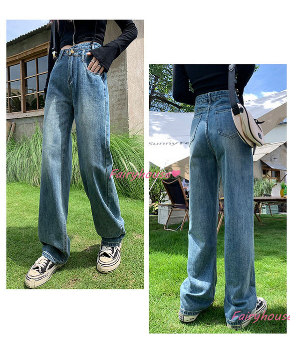 ジーンズ レディース デニムパンツ ストレート ジーパン ワイドパンツ ズボン ロングデニムワイドパンツ ハイウエスト 秋冬 オシャレ30代 春夏 ゆったり着痩せ 